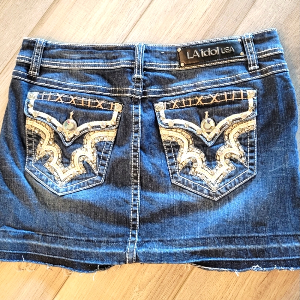LA IDOL USA JEAN SKIRT